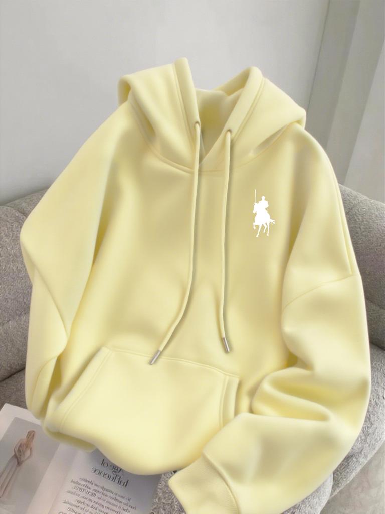 2025 Autumn Men's Hooded Sweatshirt with Knight Pattern Print Retro and Simple Design Made of Environmentally Friendly Material