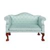 Miniature Pink Quilted Armchair Wooden Doll Furniture 1/12 Scale For Living Room Scene Accessories
