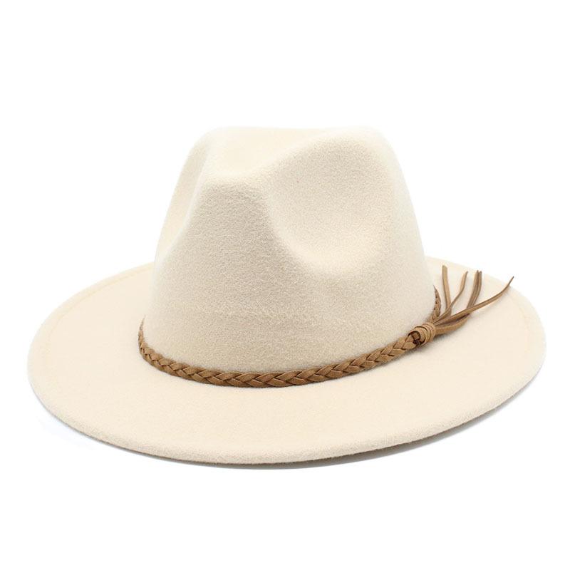 Fedora Hat Woolen Top Hat Jazz Hat Men'S And Women'S Woolen Hats