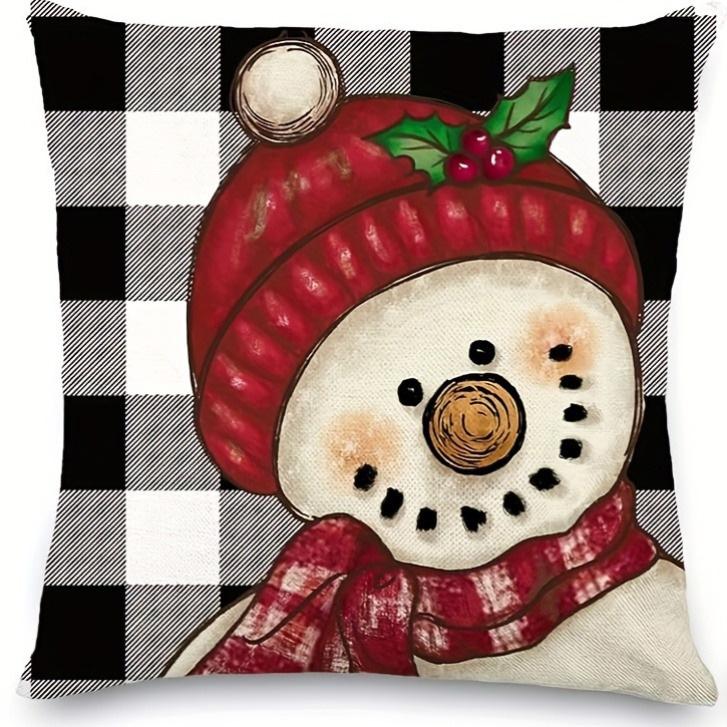 Festliche Weihnachtskissenbezüge: Schneemann-, Noel-, Hallo Winter- und Rudolph-Designs! Sofakissenbezug Neujahrs-Heimdekoration
