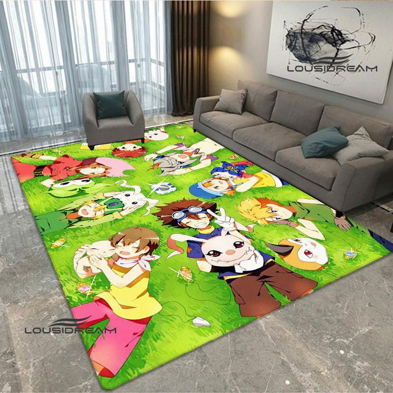 3D Digimon Cartoon Printed Carpet Non-slip Carpet Yoga Mat Carpets for Living Room Area Rug Home Bedroom Decor Birthday Gift