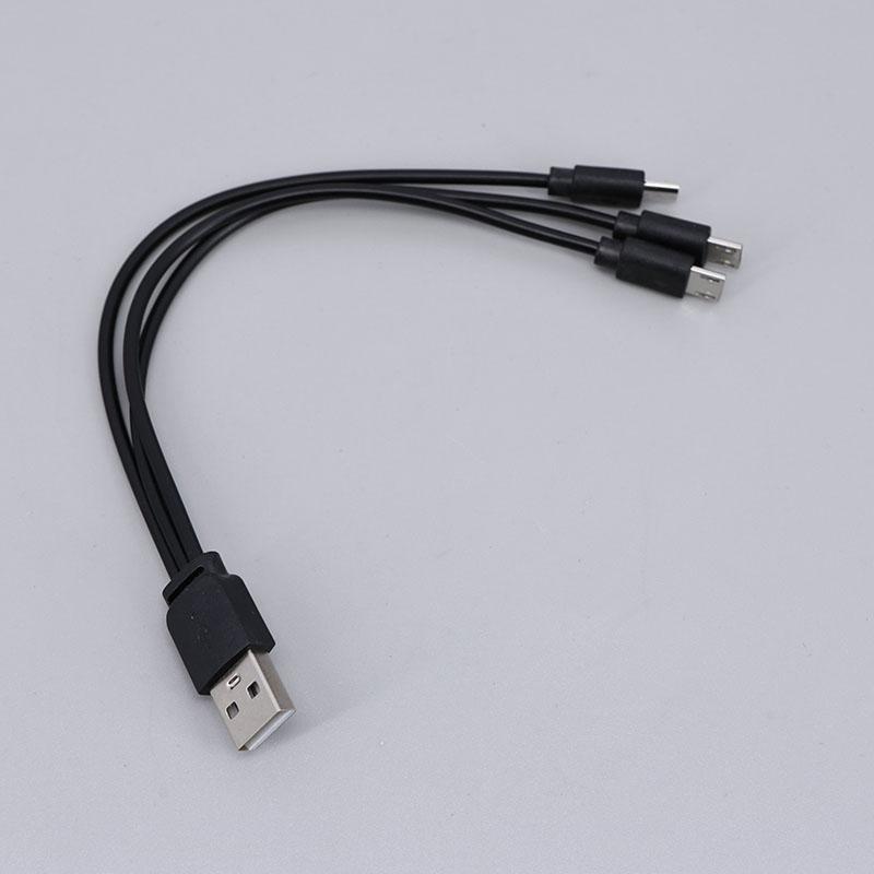 1pcs 2Pcs 20cm 0.2m USB male to 3way mrico usb Splitter Adapter power Cable 3-Port Multi-Charging USB Splitter for Charging