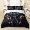 Gothic Moth Duvet Cover, Butterfly Bedding Set Full Queen Flower Weed Botanical Comforter Cover Psychedelic Galaxy Quilt Cover