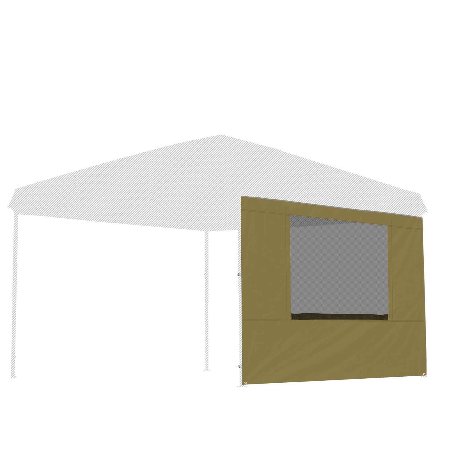 FIELDOOR Тент-шатер Боковые стенки, Настенные, для стальных и алюминиевых тентов [Песочный с окном] [Только тент 3.0м] [1 шт.]