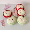 Cartoon Fruit Plush Coin Purse & Portable Earphone Storage Keychain.