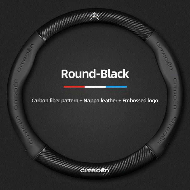 For Citroen C1 C2 C3 C4 C5 C6 C8 VTS Xsara C-Crosser Berlingo Jumpy Breathable Leather Car Steering Wheel Cover Auto Accessories