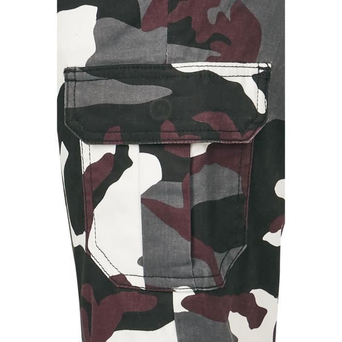 Pantalon Cargo Femme - URBAN CLASSICS - Bordeaux - Taille Haute - Camouflage - Confortable