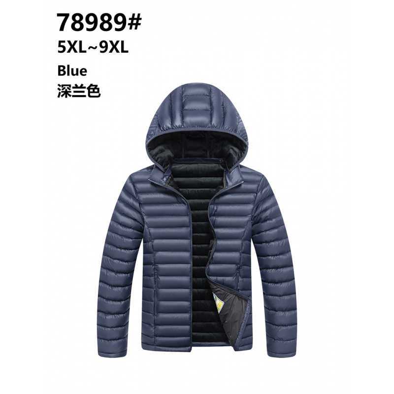 

Casual Men s Cotton Jacket Hooded Windproof Winter Daily 9XL темно-синього кольору