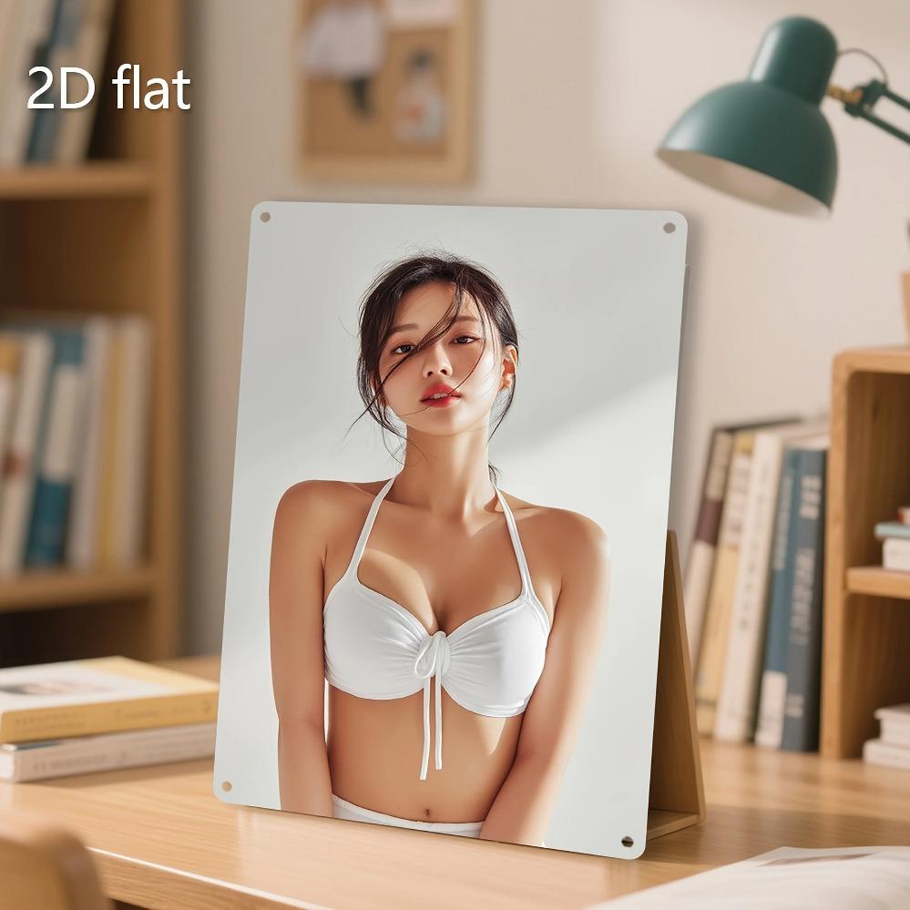 Metall-Wandkunst Küstenfrau Silhouette Wanddeko Modern 2D Flach Wetterfestes Eisenblech für Wohnzimmer Poolbereich Badezimmer