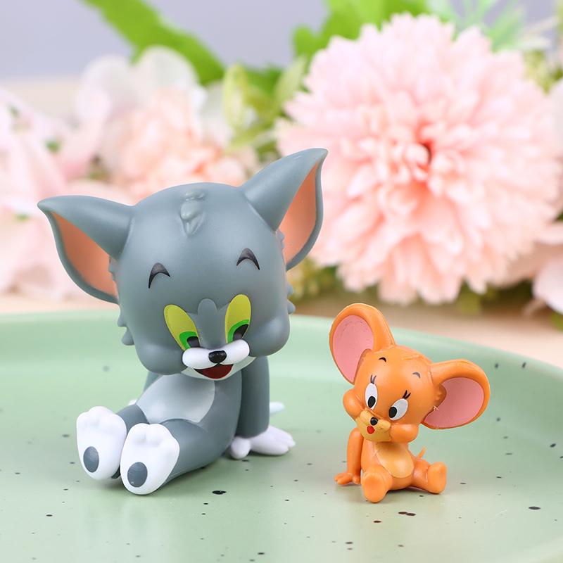 Anime Tom And Jerry Kawaii Blind Box Action Figure Cheese Style Model Kids Toy Christmas Gifts Tabletop Automotive Ornaments