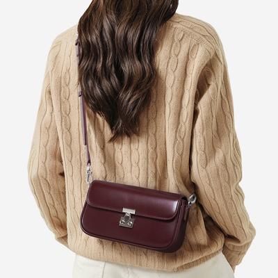 Premium Small Square Bag, First Layer Cowhide Shoulder Messenger Bag, OEM Logo Genuine Leather Women's Bag