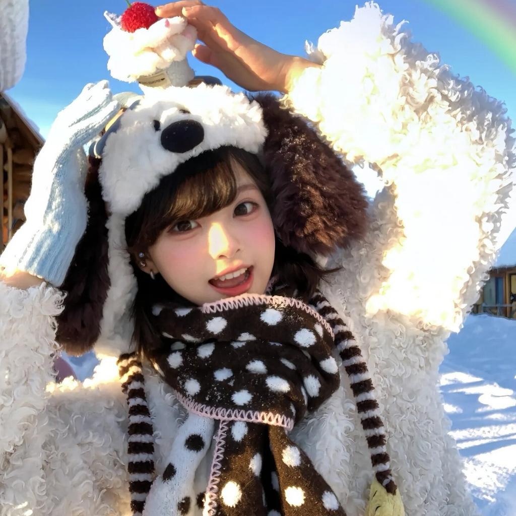 CP cute Snoopy puppy ears plush flight hat men's and women's plush thermal ear cap