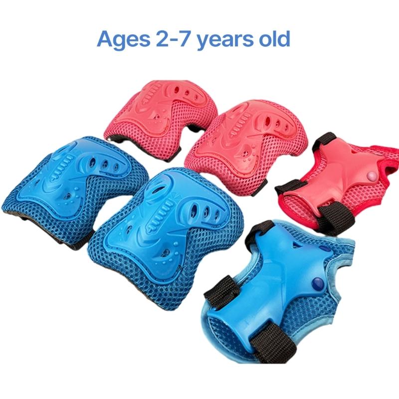 Adjustable Kids Roller Skating Protective Gear Set with Knee Pads Elbow Pads Wrist Guards for Girls and Boys Durable