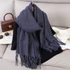 Luxury 2 Colours Cashmere Scarf Women Autumn Winter Shawl Pashmina Handkerchief Lady Pareo Soft Outdoor Windproof Travel Bufanda