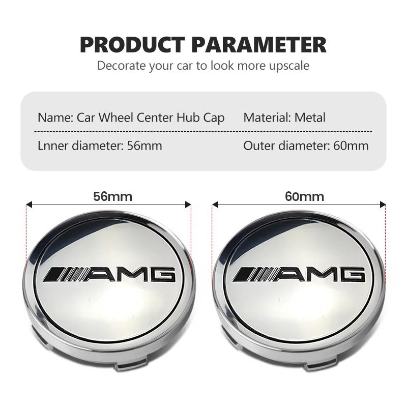 For AMG 4pcs Car Wheel Center Caps Hubcap Cover Auto Accessories Mercedes Benz B-CLASS C-CLASS GLC GLE GLK W190 W201 C180 C200 FF75