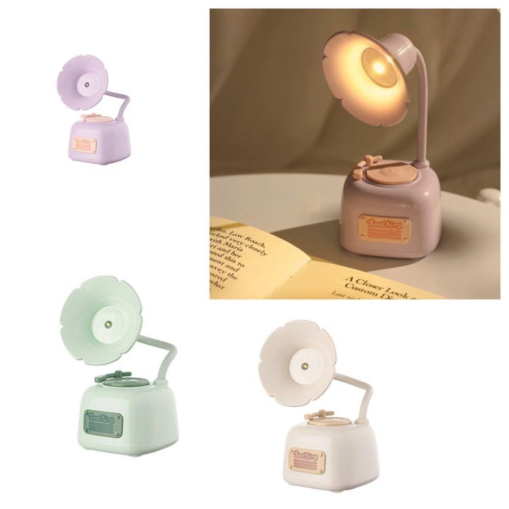 

Настольная лампа с музыкальным фонографом, настольная лампа с бесконечным затемнением, мультяшный аудионочник, ночник для общежития