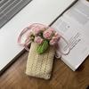 Unique Niche Knitted Bag Women's New Exquisite Versatile Messenger Bag Fashionable Mobile Phone Bag
