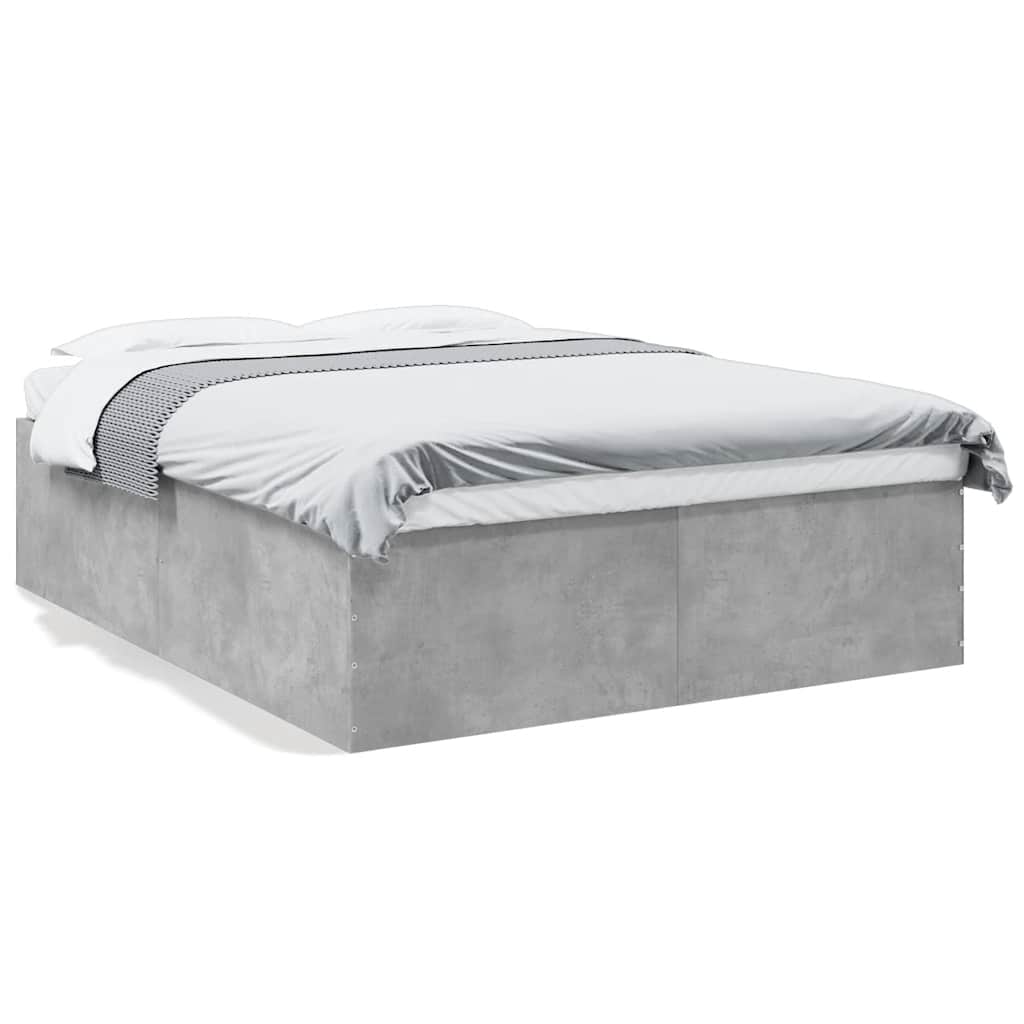 Bed Frame Concrete Grey 150 x 200 cm Engineered Wood