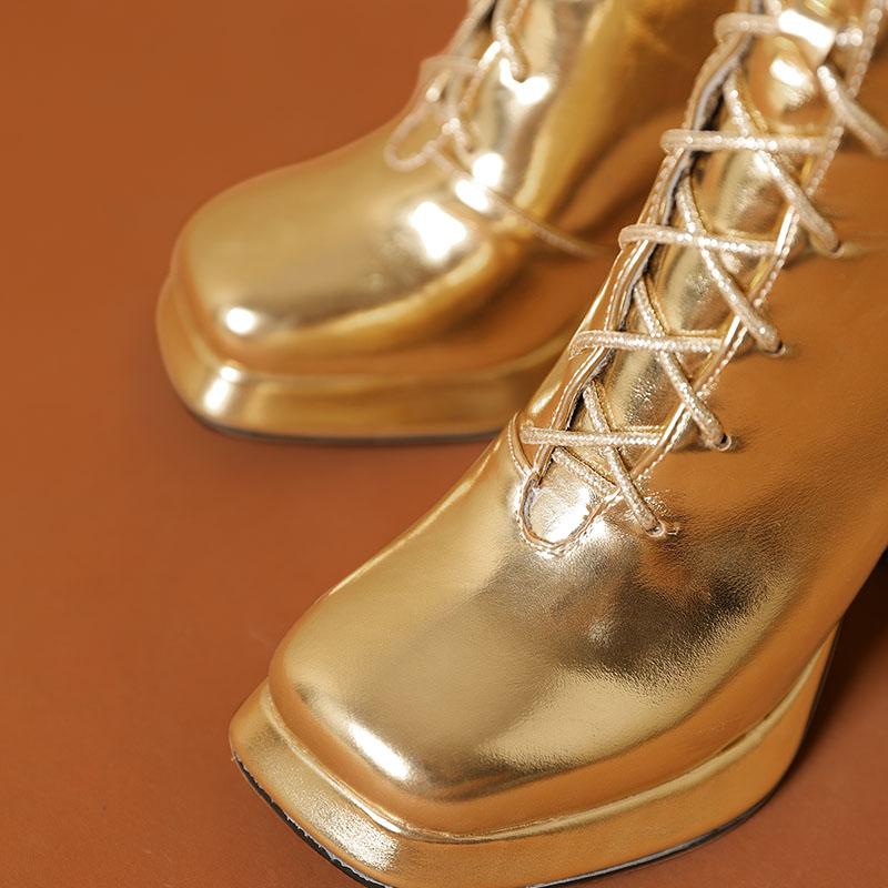 Q/Damen-Stiefel mit hohen Absätzen, Herbst und Winter, neue Mode, dicker Absatz, übergroße, vielseitige Ritterstiefel