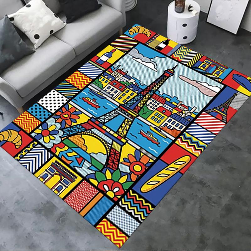 

2025 New Paris Eiffel Tower Carpet Rug for Living Room Bedroom Home Sofa Decoration,Kids play Non-slip Floor Mat83 40x60cm( 15x23in )