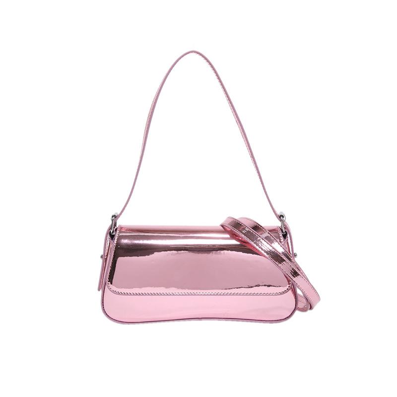 Bags bags women's bags 2025 new Korean version solid color shoulder bag fashion niche design shoulder mirror armpit bag