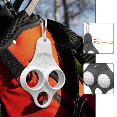 Golf Ball and Tee Holder Carrier Golfing Accessory Outdoor Storage Practice with Carabiner