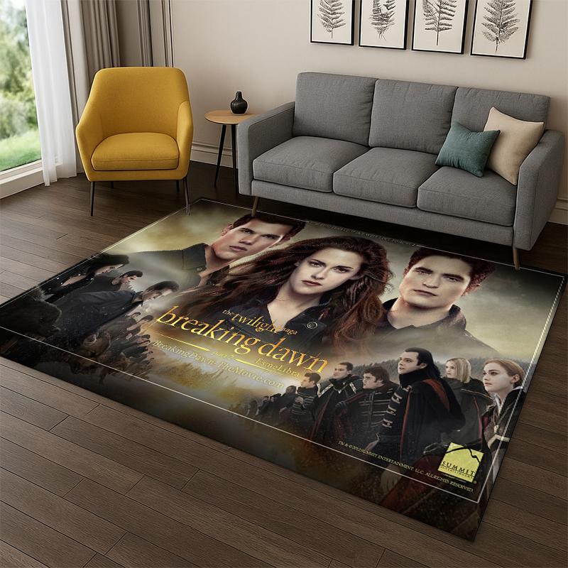Tappeto Tappeto Saga di Twilight Edward Bella per Camera da Letto Soggiorno Divano Sala Giochi Zerbino Decorazione Casa, Tappeto Area Giochi Bambini Antiscivolo Regalo