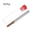 HARFINGTON 10pcs Carbide Square End Mills 3.5mm (9/64") Dia 4mm (5/32") Shank 50mm (2") Long HRC55 TiSiN Coated Micro-Grain Tungsten Carbide 4 Flutes