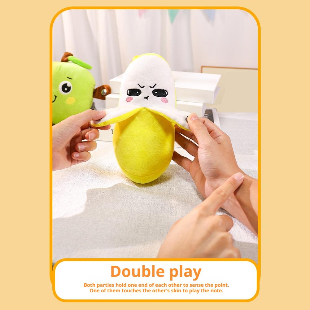 Plush Banana Toy Pendant Keychain Rhythm Piano Interactive Toy Creative Touch Doll Dual-Player Activity Friend/Party Toys