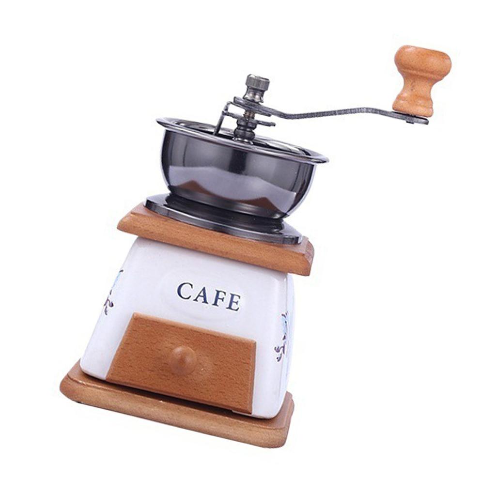Hölzerne Handkaffeemühle Platzsparend Manuell Miniatur Espressomaschine mit Keramikmahlwerk Kaffeeausrüstung