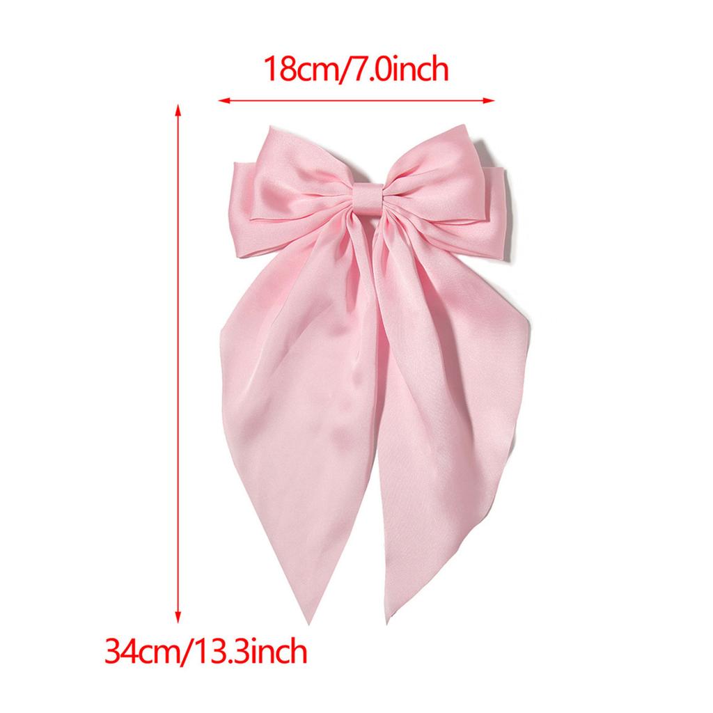 Fashion Hair Accessory For Women Teens Ribbon Fabric Oversized Bowknot Clip Perfect For Parties School Event