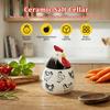 17Oz Creative Rooster Ceramic Spice Jars Household Chicken Shape Ceramic Kitchen Canisters Moisture-Proof with Lid Kitchen Tool
