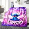 Custom Name Butterflies Stitch's Adventure blanket for Couch & Bed, Plush Cozy Fuzzy Blanket Super Soft & Warm Blankets for Fall and Winter. 0908329