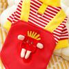 1pc Red Striped French Fries Pattern Fleece Hooded Sweatshirt for Dogs and Cats, Autumn/Winter
