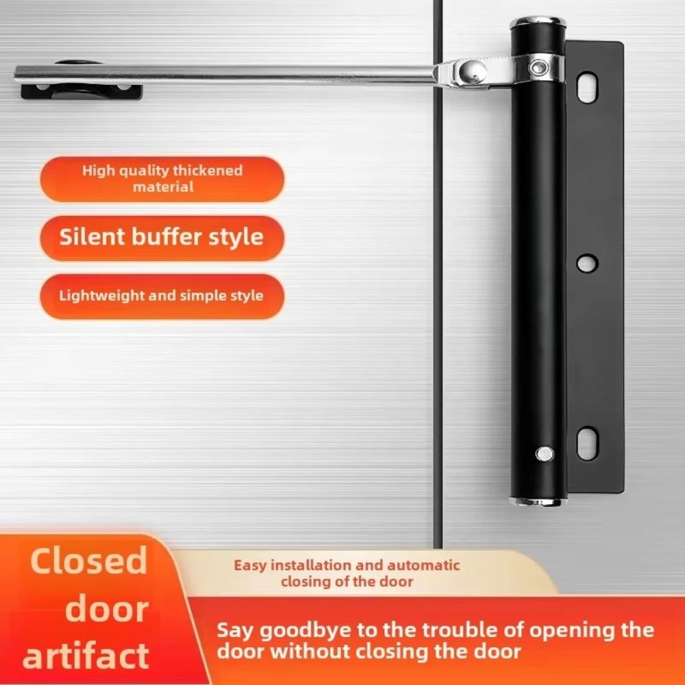 Stainless Steel Automatic Door Closer Push-Pull Door Anti-Collision Silent Door Closer Hydraulic Adjustable Easy Home Use