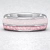 8Mm Stainless Steel Ring Couple Pink White Shiny Ring Ring Hand Jewelry