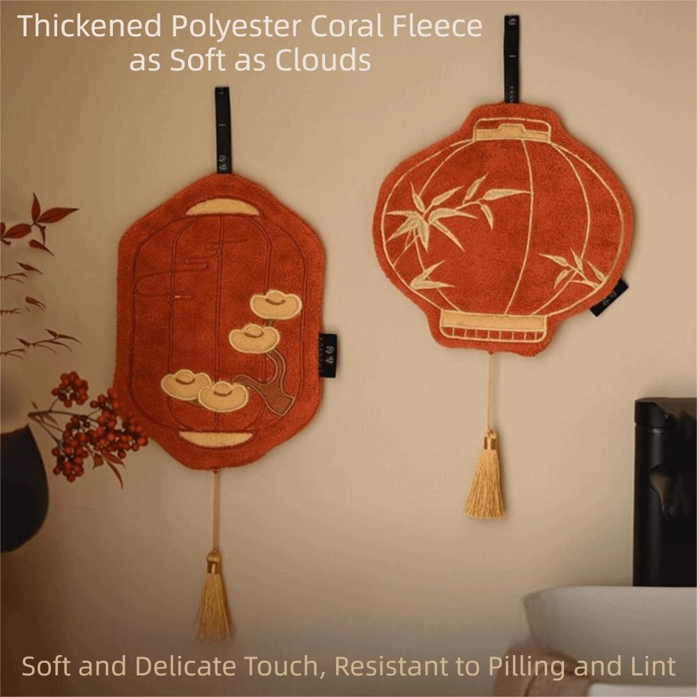 Traditional Lantern-style Hand Towel Absorbent Chinese New Year Handkerchief  New Year Decoration