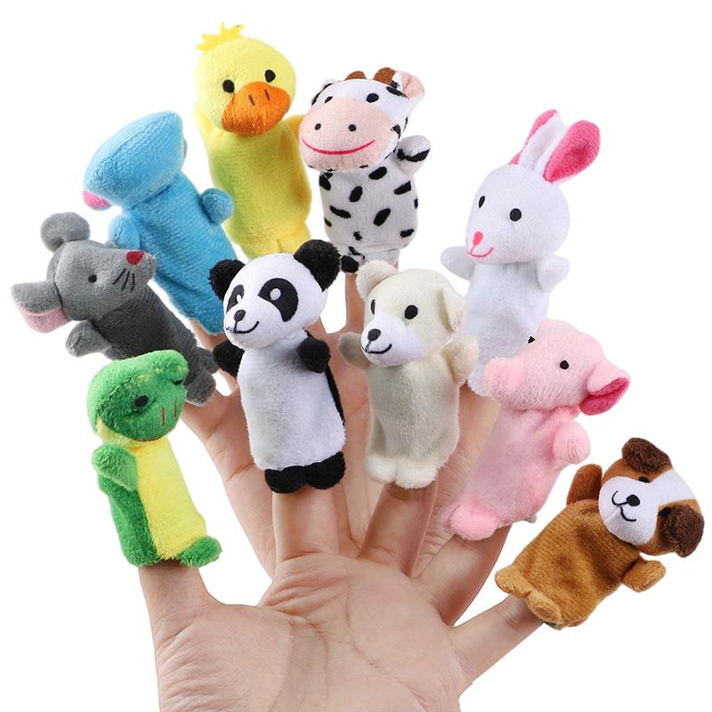 

10Pcs Cartoon Animal Finger Puppets Set for Kids Brithday Party Favors Classroom Prizes Boy Girl Educational Toy Christmas Gifts