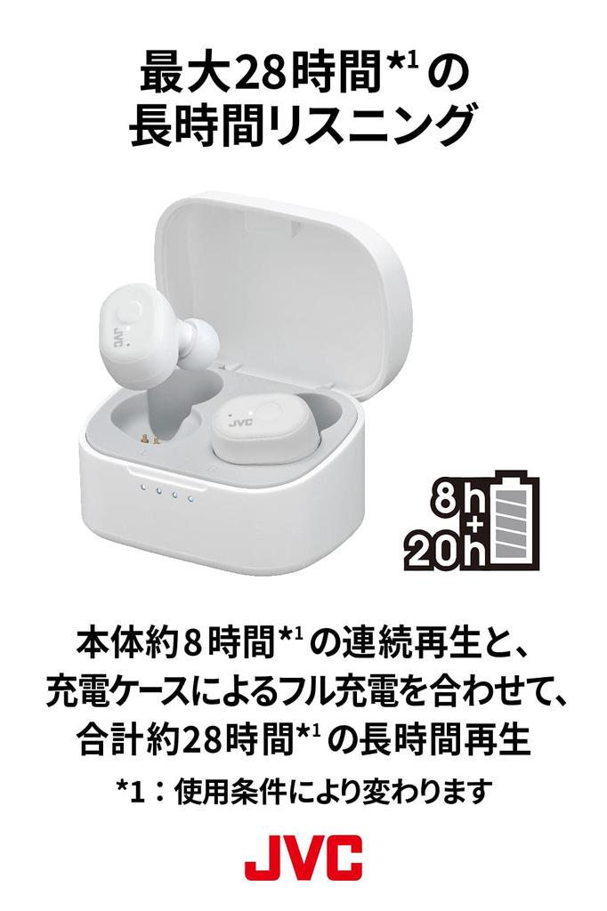 JVC Kenwood HA-A11T-T True Wireless Earbuds, Compact and Lightweight (5.2g), 28-Hour Playtime, Ambient Sound Capture, Waterproof, Bluetooth Ver. 5.1