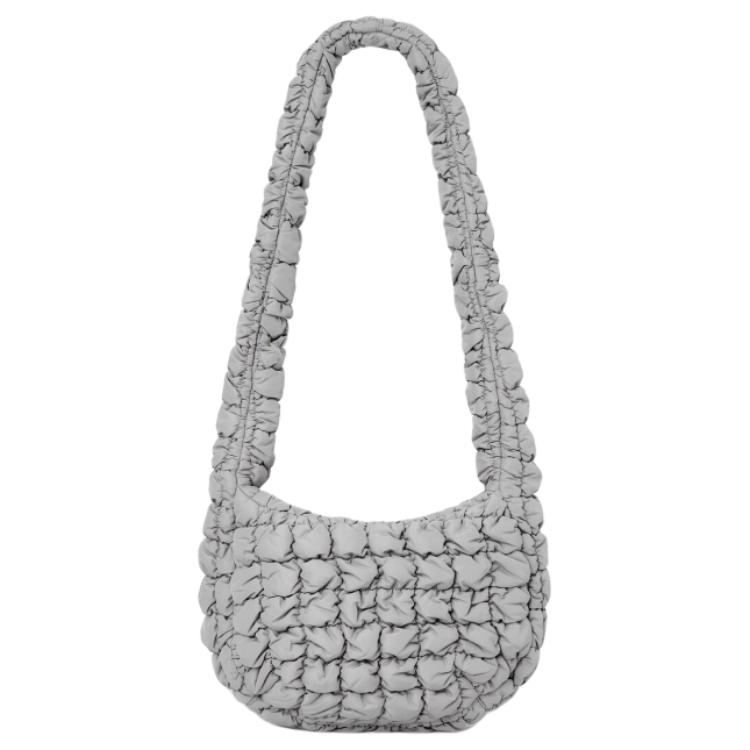 Cos Iconic Quilted Texture Polyester Cloud Bag Medium Women Shoulder Bag Gray 1213736009 Gray,Medium