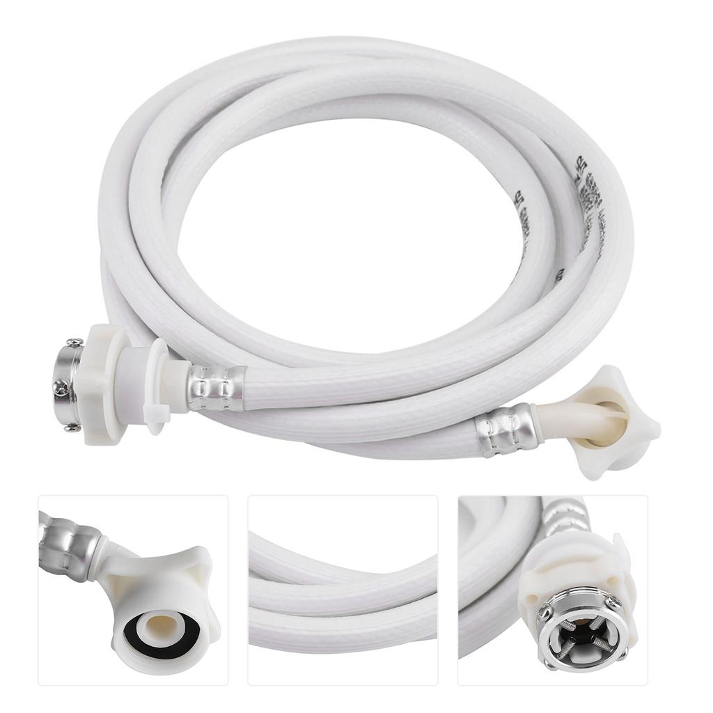 Washing Machine Water Inlet Hose Washer Pipe Tube Connector White Color   Length 2m
