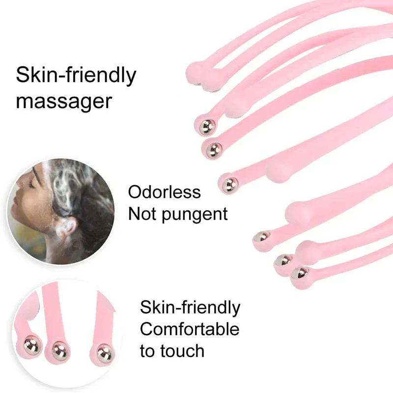 Head Massager Scalp 18 Claw Neck Comb Roller Finger Steel Ball Hand Held Relax Spa Hair Care Home scalp massager for hair growth