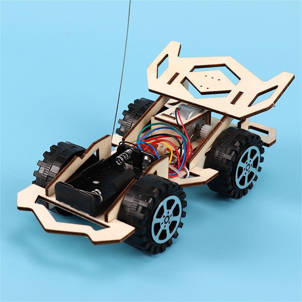 Kids Educational Toys Wood RC Toys DIY Racing Car Model RC Racing Car 4-CH Car Assembling Model