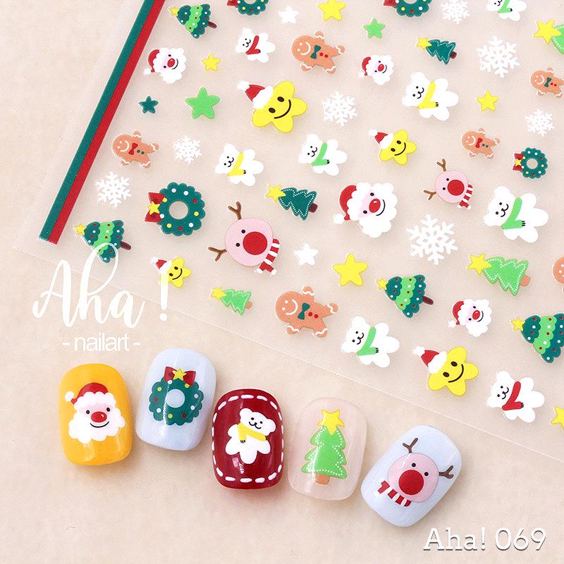 

Новые рождественские наклейки для ногтей: Милые мультяшные медведи, Санта, лось, снежинки и елки