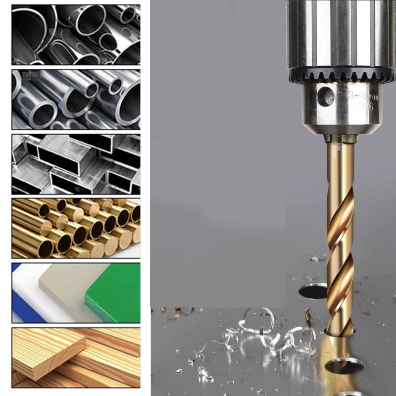 3-13mm M35 Cobalt Drill Bit Twist Jobber Length Drill Bit Round Shank for Hardened Metal Iron Plastic and Wood Metal