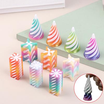 1 Peça Brinquedo de Descompressão Cone Espiral Pirâmide Impressa em 3D Escultura Passagem Impossível Pilar Quadrado Hélice Parafuso Brinquedos Fidget