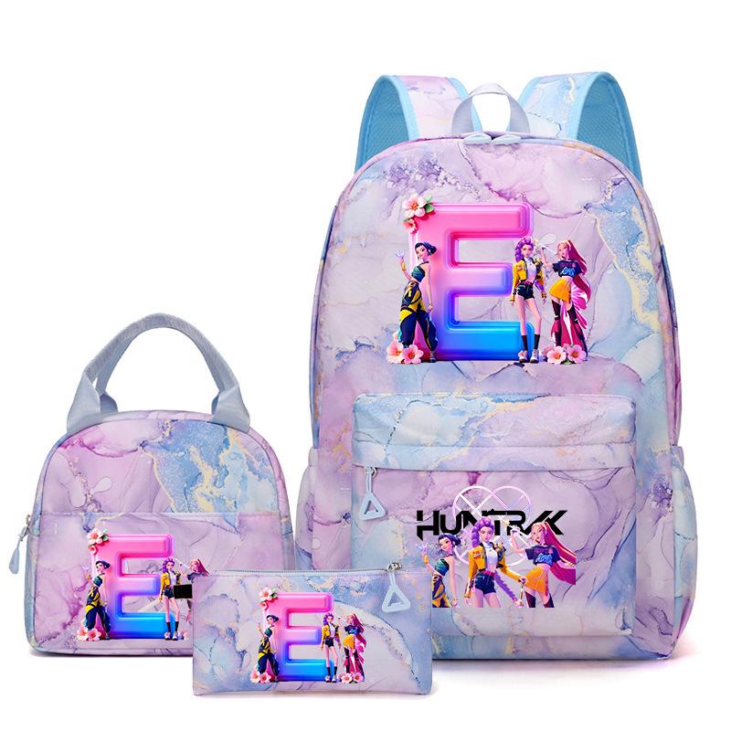 3PCS KPop Demon Hunters Backpack Lunch Bag Set School Bag Pencil Case Girl Back To School Perfect Gift Leisure Mochila Teens Travel Bags