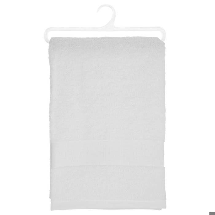 Drap de bain "Essentiel" coton blanc 100x150cm - Atmosphera createur d'interieur