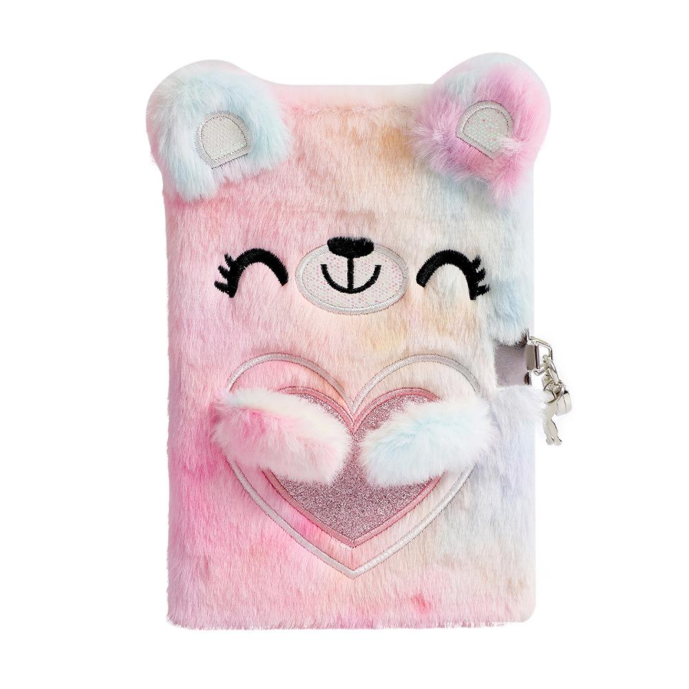 Lockable Little Bear Plush Journal for Kids - Perfect Christmas Gift