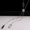 Long Chic Titanium Steel Chain Necklace For Women Featuring Dazzling Geometric Pendant And Stylish Design